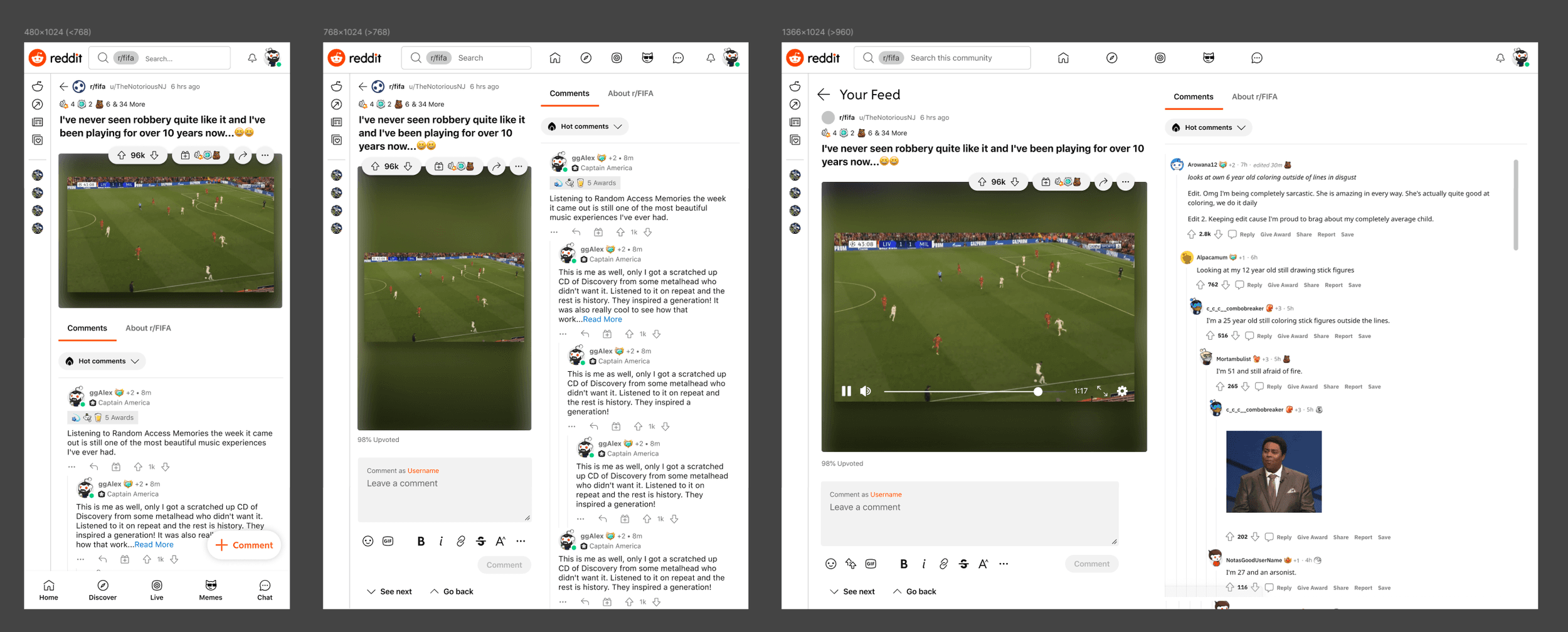 Reddit redesign — component library